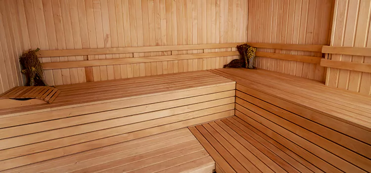 Spruce Wood Sauna Interior Construction in Markham, Ontario
